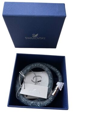 Swarovski Stardust Blue
Double Wrap Bracelet Signature Mesh tube style
